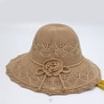 thumbnail image 4 of Noric Women's Wide Brim Sun Hat Floral Crochet Cutout UPF 50+ UV Protection Summer Beach Hat with Flower Bow, 4 of 9