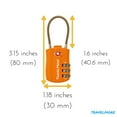 thumbnail image 4 of 6 Pack TSA Approved Travel combination cable Luggage Locks for Suitcases & Backpacks - Orange, 4 of 4