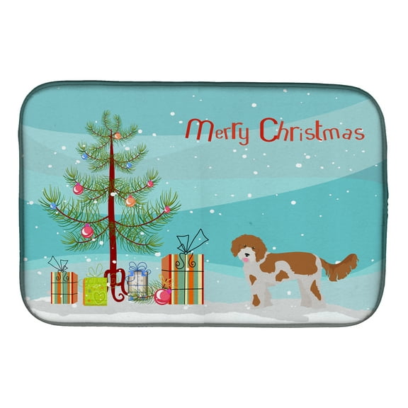 Cavapoo Christmas Tree Dish Drying Mat