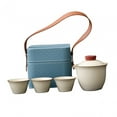 thumbnail image 1 of veasfak Travel Tea Set Teacups Ceramic Tea Pot Portable for Business Camping Picnics Set A, 1 of 9