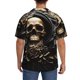 thumbnail image 3 of Fotbe Gold Rose Skull Camisa Estampada de Manga Corta para Hombre, Casual de Verano, Estilo Playero, Sin Arrugas-4X-Large, 3 of 5