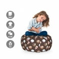 thumbnail image 2 of Dessert Storage Toy Bag Chair, Digital Sketches of Cupcakes and Other Cake Types with Frosting on Top, Stuffed Animal Organizer Washable Bag, Small Size, Dark Taupe Multicolor, by Ambesonne, 2 of 3