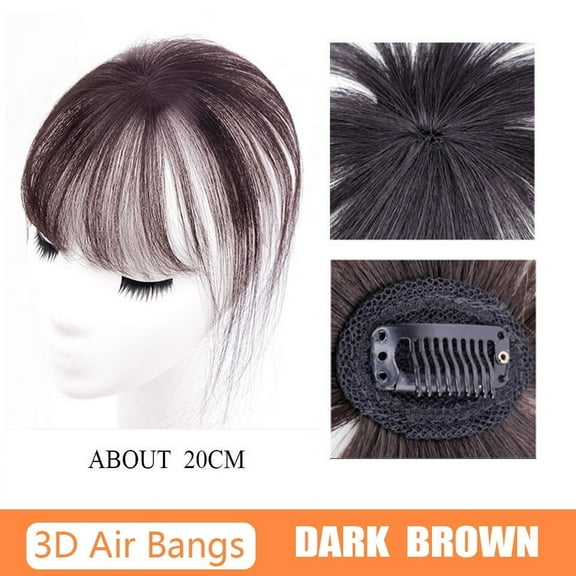 Zhuge Invisible Seamless Thin Hair Topper, 3D Up Bangs Hairpiece for Natural Coverage, Dark Brown