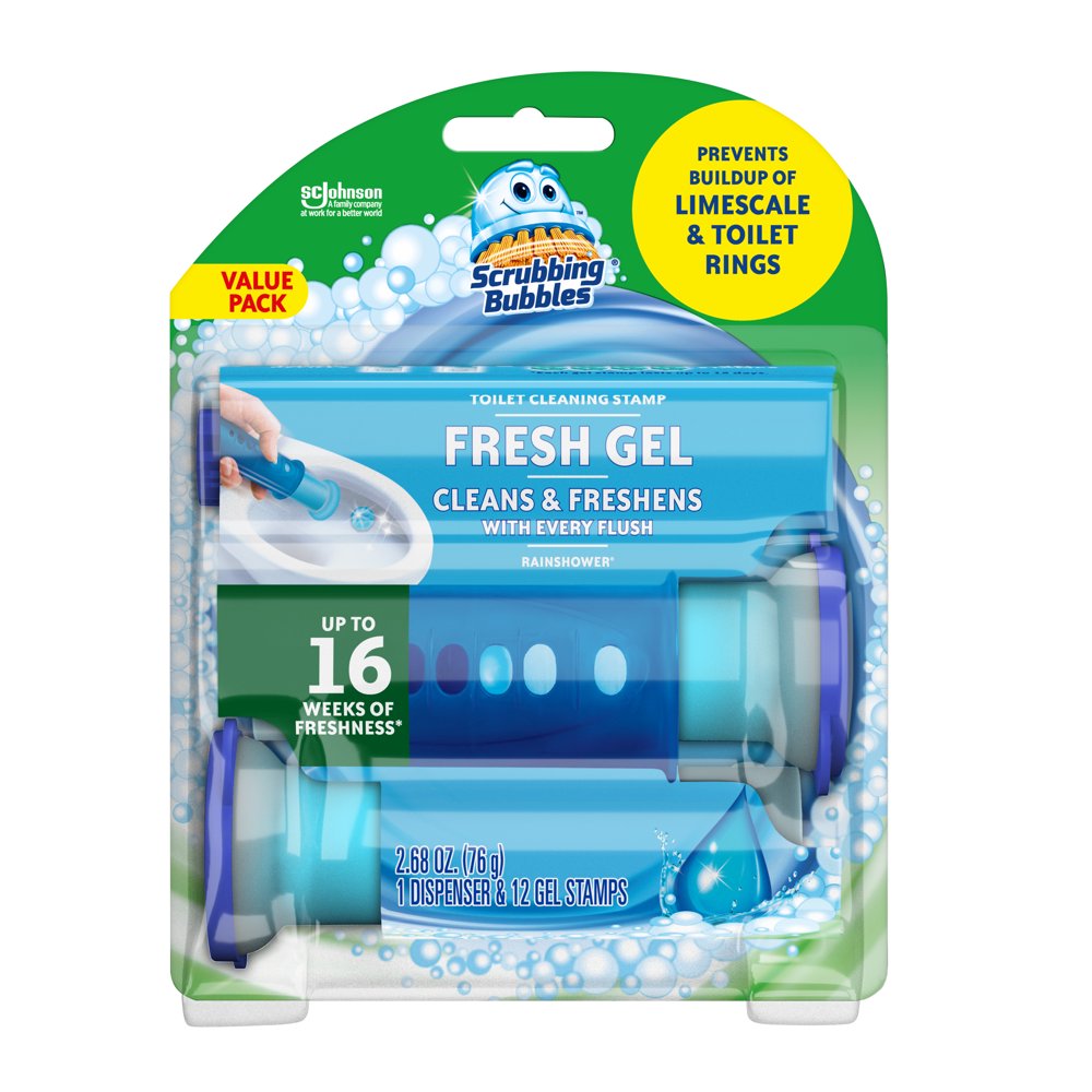 Scrubbing Bubbles Fresh Gel Toilet Cleaning Stamp, Rain shower