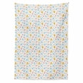 thumbnail image 2 of Pastel Tablecloth, Bunnies Flowers and Hearts Friendly Cartoon Characters, Rectangle Satin Table Cover Accent for Dining Room and Kitchen, 60" X 90", Pale Blue Marigold Coral, by Ambesonne, 2 of 2