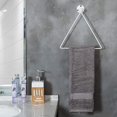 thumbnail image 3 of MyGift Wall-Mounted White Metal Triangle Bathroom & Kitchen Hand Towel Ring, 3 of 6