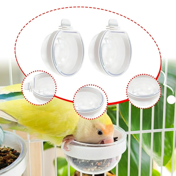 menolana Bird Feeder Parrot Feeder Food Dish Detachable Water Dispenser Hanging Feeding Bowl for Finch Parakeet Lovebirds Cage Hanging L