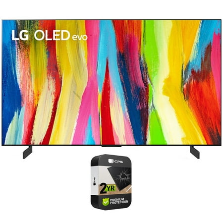 LG OLED42C2PUA 42 Inch HDR 4K Smart OLED TV 2022 Bundle with 2 YR CPS Enhanced Protection Pack