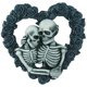 thumbnail image 1 of Letrero decorativo SCZ con colgante rosa negra y pareja de esqueletos, 1 of 8