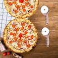 thumbnail image 4 of Qianli 2 Pieces Pizza Cutter with Cover, Stainless Steel Pink Vegetable Knife Pizza Slicer Pizza Rocker Blade Pie Server Pastry Wheel, 4 of 5