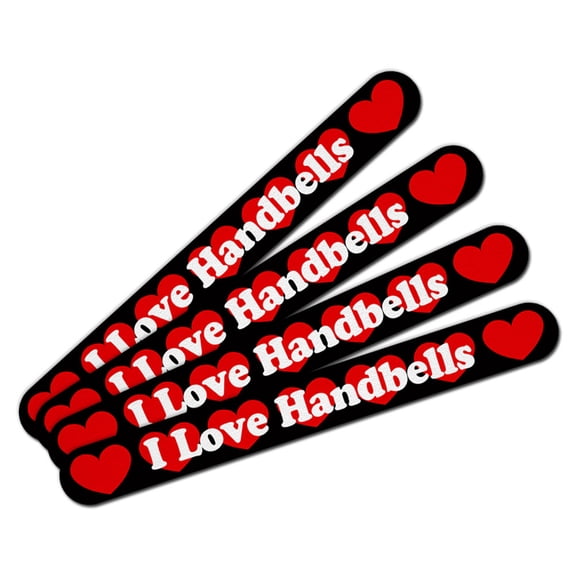 I Love Handbells Double-Sided Nail File Emery Board Set 4 Pack