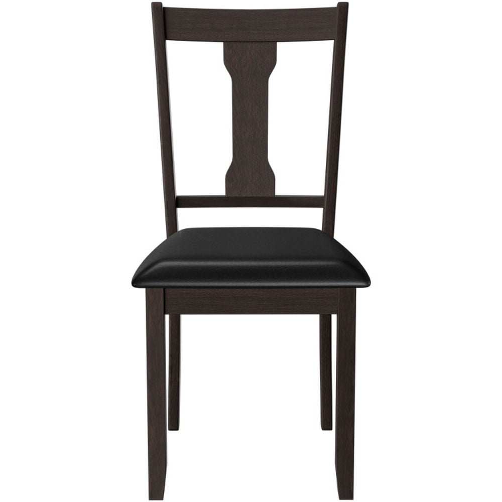Demi Bonn Set of 2 Dining Chair with Rubber Wood Frame and Upholstered Padded Seat for Dining Room Living Room, Brown