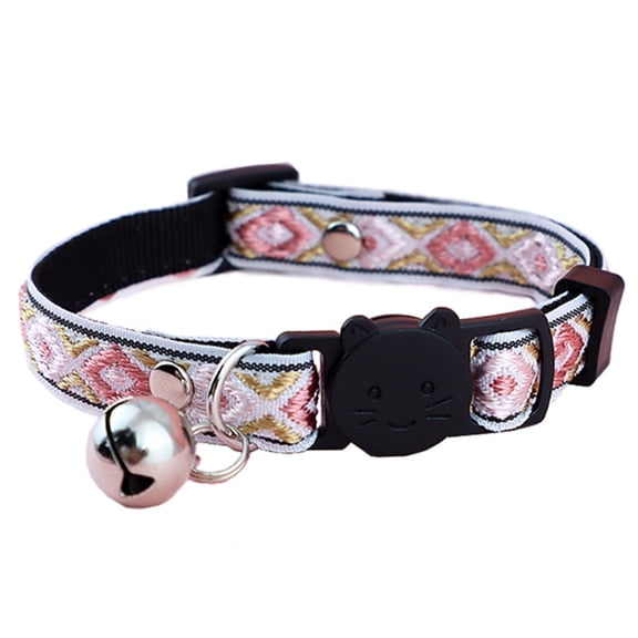 GASTROPOD Breakaway Cat Collar with Bell, Adjustable Safety Kitten Neckband, Pink Gold Pet ID Accessory for Indoor & Outdoor