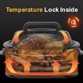thumbnail image 4 of 14 Quart Electric Roaster Oven, Turkey Roaster Electric, Roaster Oven Buffet, Selfbasting Lid, Removable Pan, Full-Range Temperature Control Cool-Touch Handles, White Body, Black Lid, 4 of 15