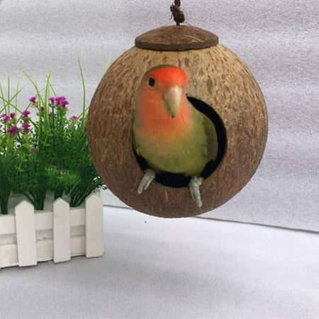 Coconut Nest - Natural Coconut Shell Parrot Nest Hut House Cage for Birds Coconut shell nest