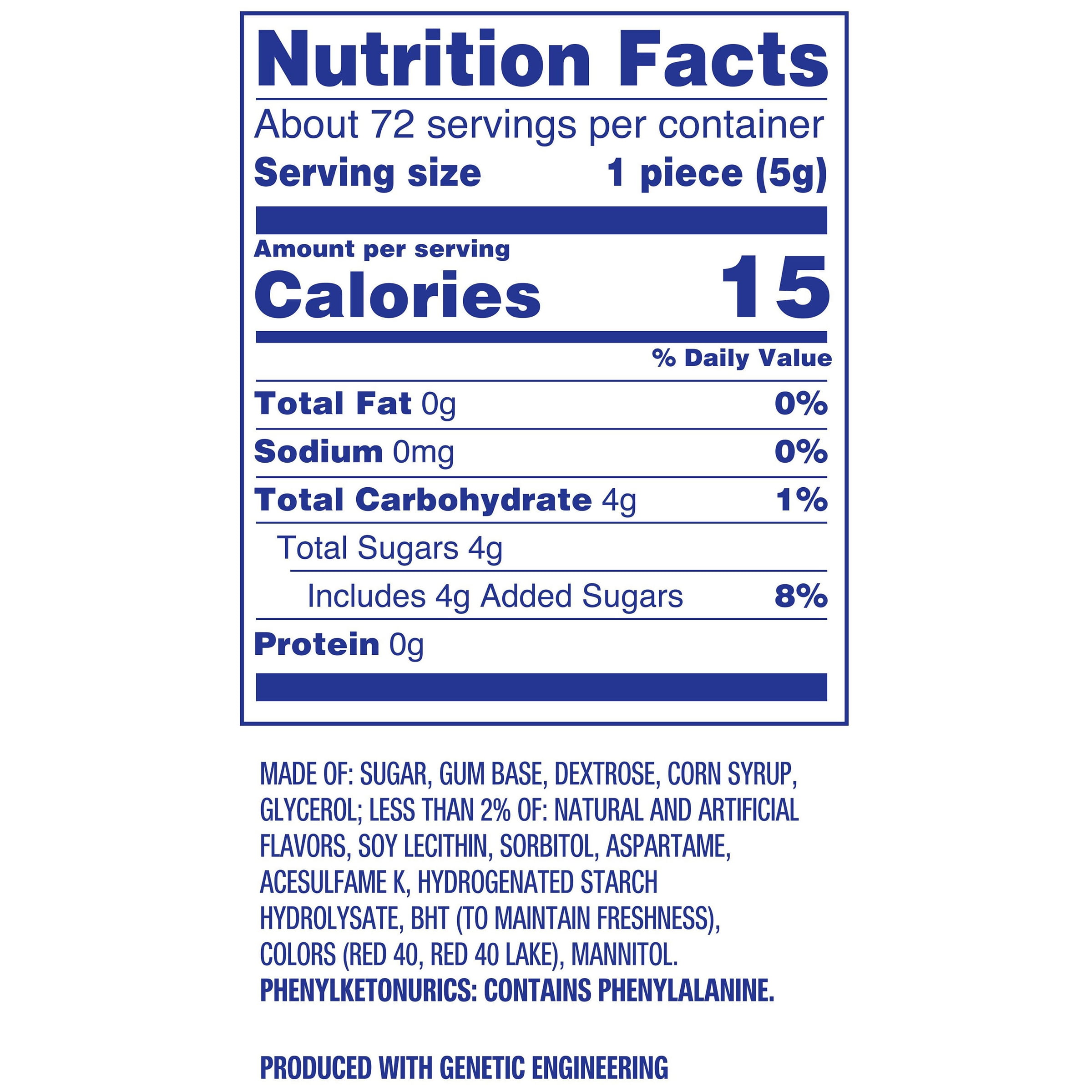 double bubble gum nutritional information double bubble gum nutritional information