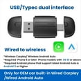 thumbnail image 2 of Adaptador Inalámbrico CarPlay Android Auto 2 en 1, Adaptador Inteligente USB Tipo C con Cable A Inalámbrico para Control de Coche., 2 of 5