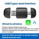 thumbnail image 2 of Adaptador Inalámbrico CarPlay Android Auto 2 en 1, Adaptador Inteligente USB Tipo C con Cable A Inalámbrico para Control de Coche., 2 of 5
