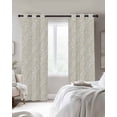 thumbnail image 2 of Spring Floral Black Out Curtains 63 Inch Long, Room Darkening Draperies Curtains Panels, Vintage Simple Flowers Pattern Beige Thermal Insulated Curtain for Bedroom Living Room 52"x63" 2 Panels, 2 of 8