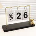 thumbnail image 4 of MasteelfCA Desk Calendar Perpetual Calendar Rustic Wooden Base Calendar Desktop Calendar Decoration, 4 of 9