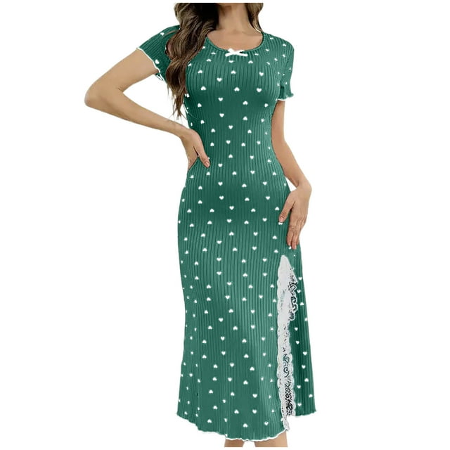 Chemise de Nuit pour Femmes, Décontractée, Imprimée, à Bretelles, Courte