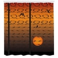 thumbnail image 2 of Bird on a Wire Shower Curtain, Silhouettes of Birdies on a Wire Fence during Sunset, Fabric Bathroom Set with Hooks, 69W X 84L Inches Extra Long, Charcoal Grey Orange and Caramel, by Ambesonne, 2 of 2