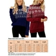 thumbnail image 2 of Glonme Winter Warm Jumper Tops for Women Casual Holiday Christmas Sweater Loose Long Sleeve Knitted Sweaters Navy Blue M, 2 of 4