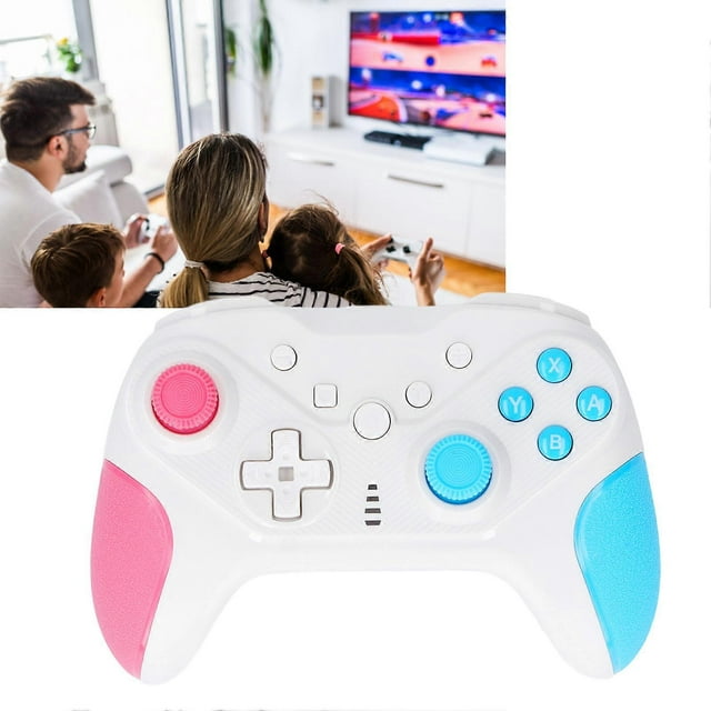Wired Game Controller 4 Programmable Buttons 6 Axis Sensor USB Controller Console Pink Blue, Gaming Accessories