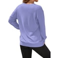 thumbnail image 4 of OutfitShow Womens Long Sleeve Sweatshirt Casual Fall V Neck Pullover Tops with Pockets,Sizes S-3XL, 4 of 8