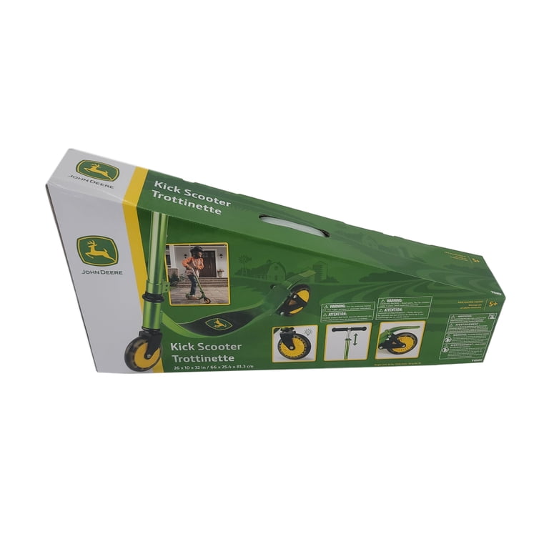 John Deere Kids' Kick Scooter with Lighted Wheels, Adjustable