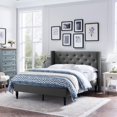 thumbnail image 2 of Noble House Roz Upholstered Traditional Queen Bed in Charcoal Gray, 2 of 9