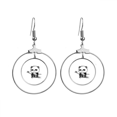 thumbnail image 1 of Mini Lovely Panda Animals China Cat Earrings Dangle Hoop Jewelry Drop Circle, 1 of 3