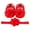 Red, variant on Otqutp Little Kid First Walking Shoes Baby Girls Shoes with Hairband Set 0 to 1 Years Old Baby Shoes Soft Sole Walking Shoes