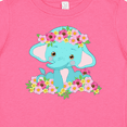 thumbnail image 4 of Inktastic Cute Baby Elephant with Flowers Boys or Girls Baby T-Shirt, 4 of 5