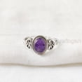 thumbnail image 2 of Natural Amethyst Ring, Amethyst Gemstone Ring, February Birthstone, Tiny Bohemian Ring, 925 Sterling Silver, Designer Women Ring, Christmas Thanksgiving, Handmade Statement Jewelry, Natural Amethyst, 2 of 8