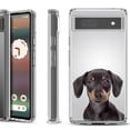 thumbnail image 1 of Shockproof Bumper Phone Case for Google Pixel 6a, by OneToughShield ® - Dachshund Face, 1 of 3