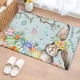 thumbnail image 2 of Rectangle Area Rug 2x3ft, Easter Egg Farmhouse Bunny Non-Slip Non-Shedding Floor Mat, Wildflower Butterfly Blue Plank Washable Sturdy Carpet for Living Room Bedroom Home Decor, 2 of 9