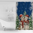 thumbnail image 4 of Extra Long Shower Curtain 72x84 Inch, Blue Christmas Snowman Shower Curtain Waterproof Bathroom Decor Xmas Tree Snowflake Vintage Fabric Bath Curtain Set Accessories with Hooks, 4 of 6