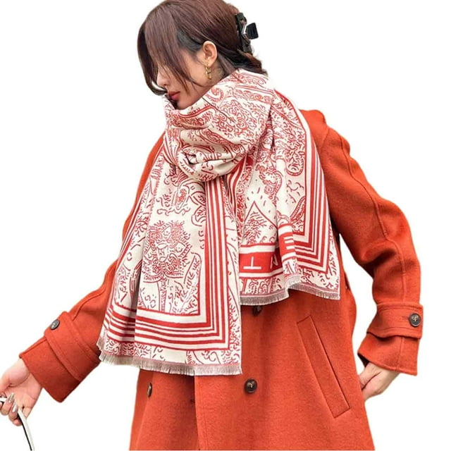 Women's Printed Shawl Wrap Soft Warm Poncho Cape Coat Open Front Blanket Shawls Oversized