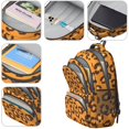 thumbnail image 2 of Brown and Orange Leopard Print Cute School Backpack Bag with Padded Back and Adjustable Shoulder Straps 16.9 X 12.6 X 5.9 Inches, 2 of 3