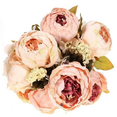 Valentines Arrangement Meigar Springs Flowers Artificial Silk Peony Bouquets Home Garden Wedding Party Bridal Bouquet Decor Valentine's Day Decoration ()