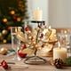 thumbnail image 1 of Candelabro de hierro con adornos navideños, candelabro de hierro para Navidad, adornos de hojas de frutas, arreglos florales de ramas, decoración de escritorio, candelabro, decoraciones de Halloween,, 1 of 6