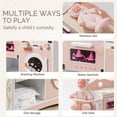 thumbnail image 5 of Robud Wooden 6-in-1 Baby Doll Changing Table with Baby Doll Crib, Washing Machine, Bottle Sterilizer, Storage Area, and Doll Seat, Ideal Role-Playing Toy for Kids 3+, Fits Dolls Up to 20 in, Pink, 5 of 15