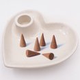 thumbnail image 5 of White Ceramic Heart-Shaped Incense Burner Holder for Palo Santo Stick, White Sage, Joss Sticks, Cone Incense, Candlesticks, 5 of 8