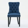 thumbnail image 4 of GAKMCIL Fabric Dining Chair (Set of 2), Comfy Tufted Fabric Upholstered Dining Chair with Nailhead Trim, Solid Wood Legs, Weight Capacity 300lb for Dining Room and Kitchen (Blue), 4 of 11