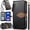 Black, variant on for Motorola Moto G (2026) Leather Case Phone Bag Zipper Wallet, Embossed Leaf-Shaped Magnetic Closure, Card Slot Cash Holder, Shoulder Wrist Strap, Kickstand