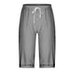thumbnail image 3 of WILLBEST Pantalones Casuales elegantes para Mujer: Panel de Rayas, Bolsillo con Cordón, Cintura Alta, Ajuste Cómodo de Cinco Puntos para Uso Diario. Mediana, 3 of 5