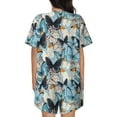 thumbnail image 6 of Balery Butterflys Pattern Womens Pajama Sets 2 Piece Soft Short Sleeve Top and Shorts Sleepwear Round Neck Pjs Lounge Set with Pockets-4X-Large, 6 of 7