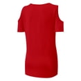 thumbnail image 5 of Womens Summer Shirts Short Sleeve V Neck Criss Cross Cold Shoulder Tops Blouse, 5 of 5