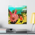 thumbnail image 4 of Pig on the Blossoms - Canvas, 4 of 10